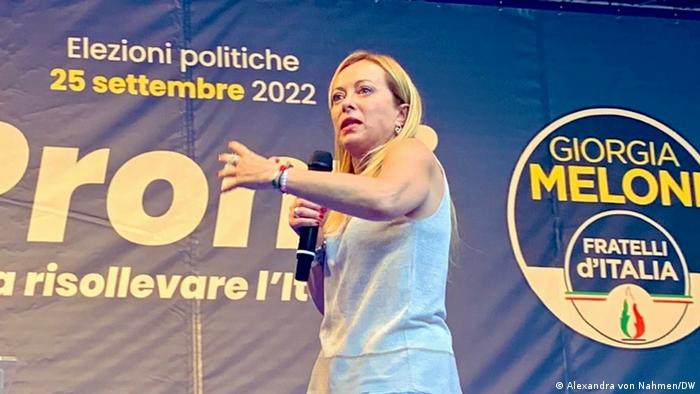 Italien Wahlkampf, Giorgia Meloni in Cagliari 