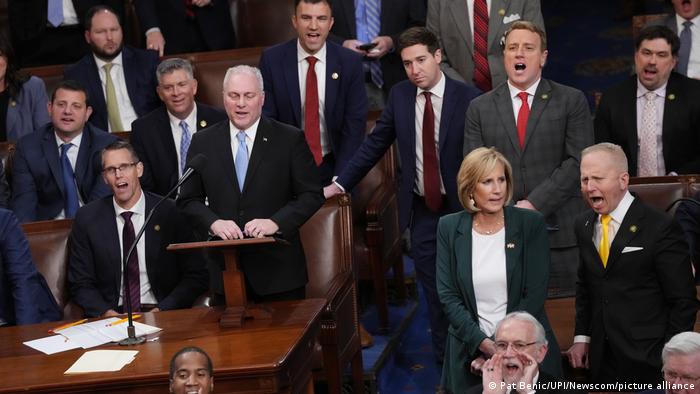 Republikanische Abgeordnete rufen bei einer Wahlrunde der Sprecher-Wahl US-Repräsentantenhaus ihren Unmut heraus