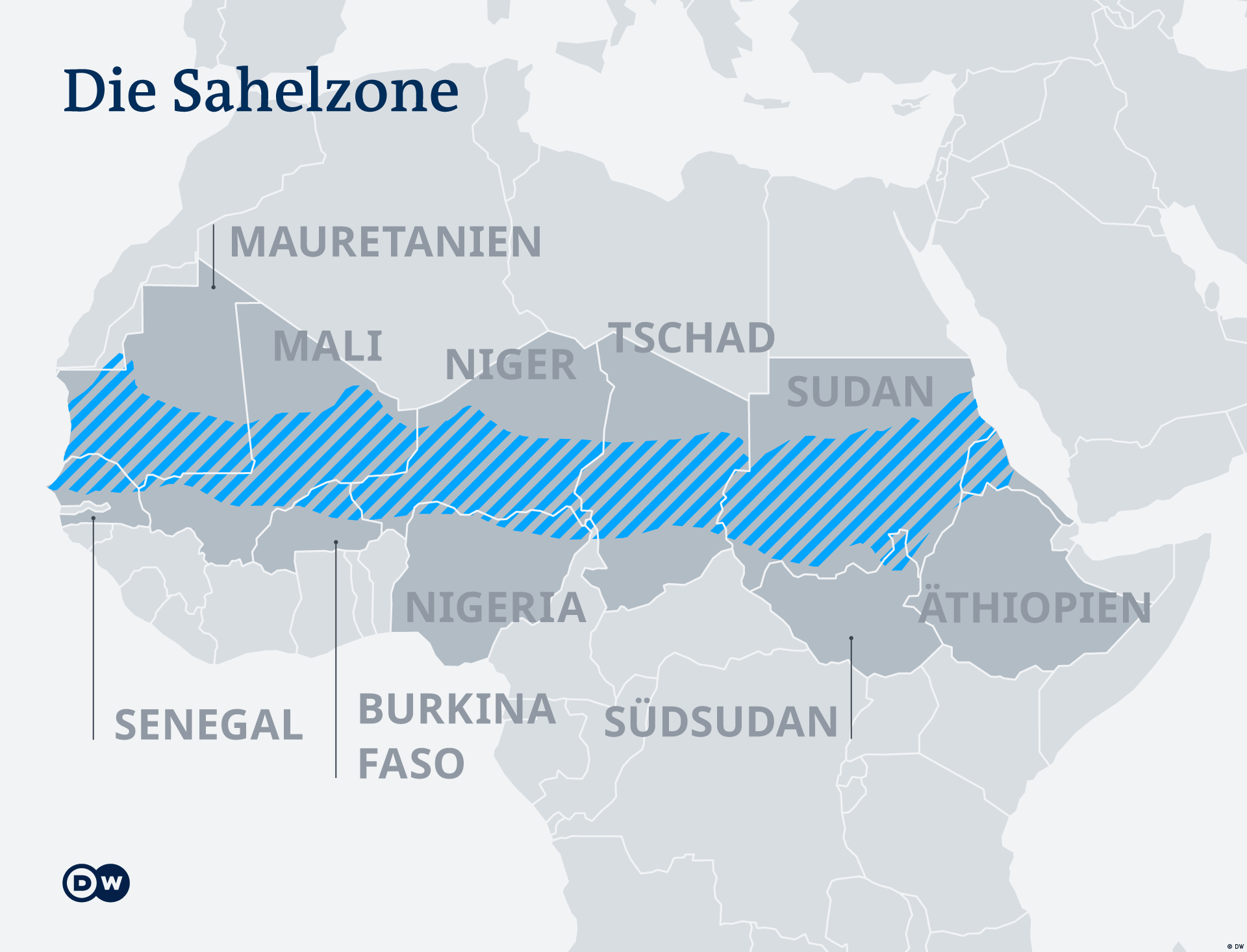 Infografik Karte Sahelzone