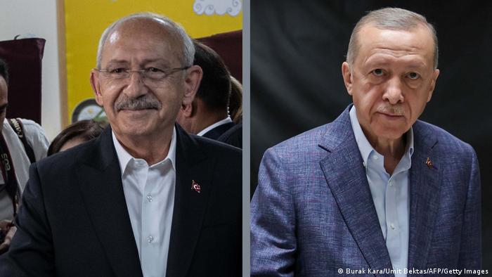 Bildkombo | Türkei Wahlen 2023 | Kilicdaroglu (links) und Erdogan (rechts im Bild)